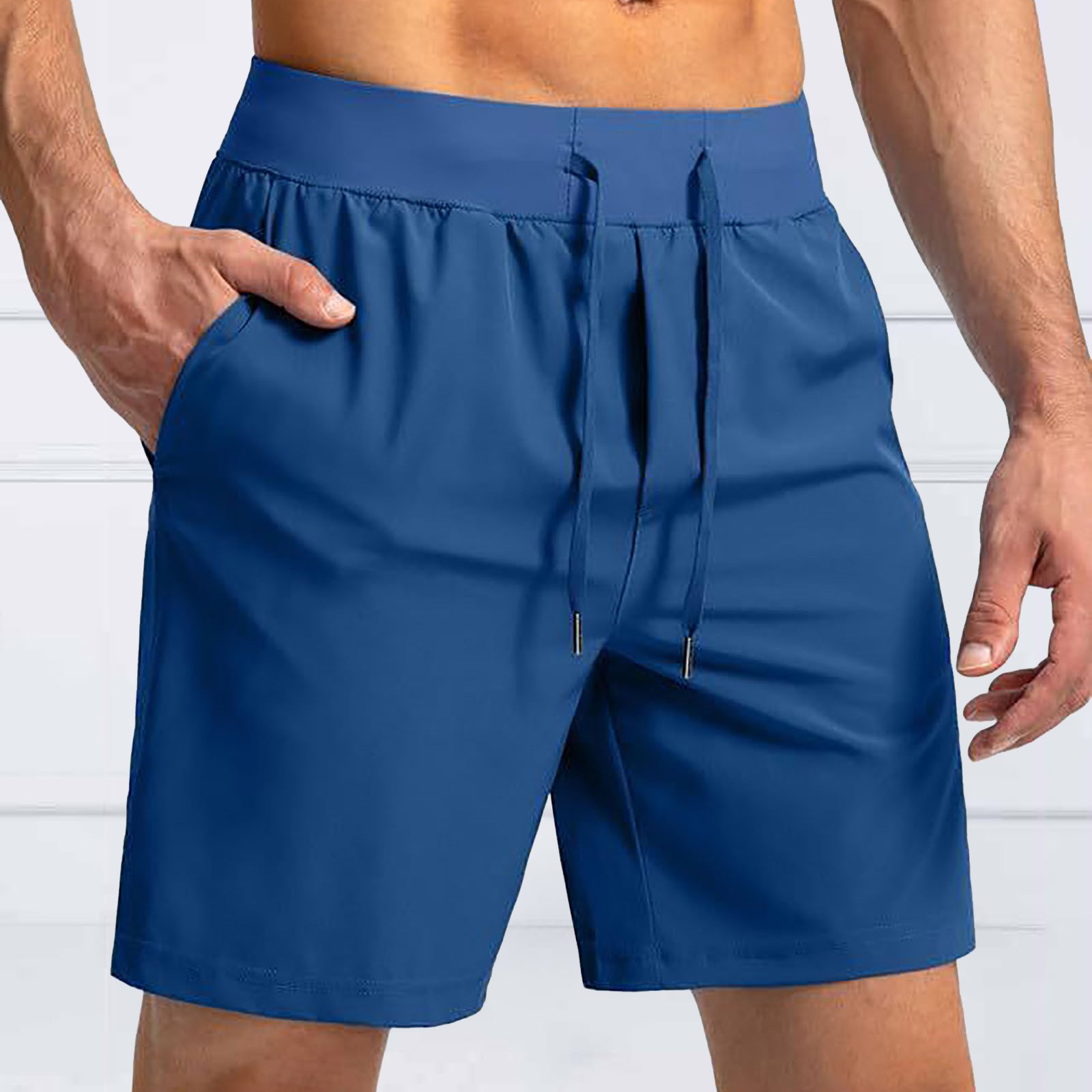 thumbnail image 2 of Pantalones cortos deportivos transpirables para hombre: cintura media, cordón elástico, running/fitness/ciclismo, para todo el verano, 2 of 4